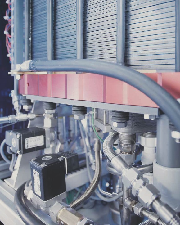 Solenoid control valves in operation